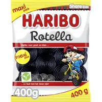 Haribo Drop Rotella 12x400g – Zachte Drop Jojo’s – Zoete Dropsmaak – Grootverpakking