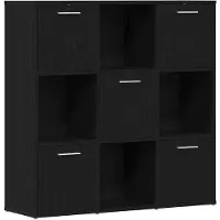vidaXL Boekenkast 90x28x90 cm bewerkt hout zwart eikenkleur