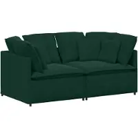 vidaXL Modulaire bank met kussens fluweel donkergroen