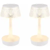 Globo Lighting LED tafellamp touchdimmer woonkamerlamp tafellamp bedlamp, kristal effect, warm wit-koud wit, H 23 cm, set van 2