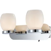 Globo Lighting Wandlamp badkamerlamp woonkamerlamp ganglamp eetkamerlamp, metaal glas zilver, 2 vlammen, LED 3W 180Lm 3000K warm wit, B 25 cm