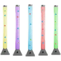Nowa Vloerlamp waterkolom vloerlamp staande lamp bijzetlamp, kleurwisselfunctie bubbel intensiteit decoratieve vissen, 12x LED, DxH 10x120cm