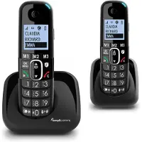 Amplicomms BT1502 Duo Dect telefoon voor de vaste lijn - Handenvrij bellen - Luide bel signaal - blokkeren ongewenste beller