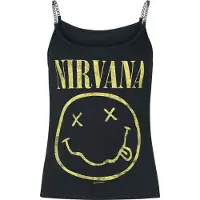 Nirvana Top - Smiley - S tot XXL - voor Vrouwen - zwart | Maat XXL