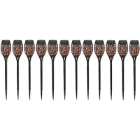 Globo Lighting Zonnevlamfakkels Tuinverlichting Zonneverlichting voor buiten Fakkel voor buiten, vuureffect, 12x LED, DxH 7,5x51 cm, set van 12