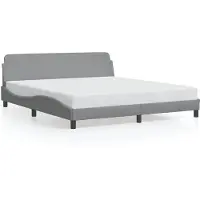 vidaXL Bedframe Dover lichtgrijs 180x200 cm stof