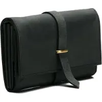 Beocca Yarra Leren Portemonnee Dames - Ruime Overslagportemonnee met Muntvak met Rits - Plantaardig Gelooid Leer - 18 x 10 x 3 cm - Antraciet