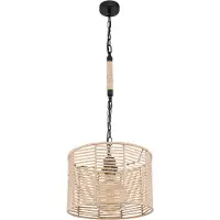 Globo Hanglamp hanglamp woonkamer henneptouw plafondlamp metalen ketting, metaal zwart, 1x E27 fitting, DxH 31x120 cm