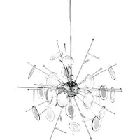 Wofi Hanglamp eetkamer eettafel chroom hanglamp glas gedeeltelijk gesatineerd, 21x G4 fitting, DxH 70x150 cm, 5134.21.01.0000