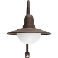 Olucia - ROLIN - Buitenmuurlamp met bewegingssensor - Roestkleurig - Vorm: Rond
