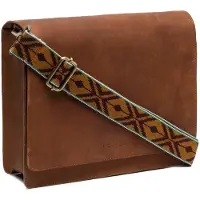 Beocca Ivy leren schoudertas, 5 vakken, 29 x 23 x 8 cm, Cognac