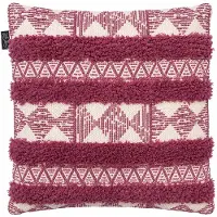Unique living - 2 stuks - kussenhoes - sierkussenhoes - ecru - aubergine - 45 x 45 cm - rits