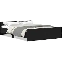 vidaXL Bedframe zonder matras 135x190 cm bewerkt hout zwart eikenkleur