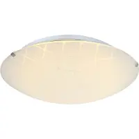 Globo Plafondlamp Woonkamerlamp Eetkamerlamp, woonkamer chroom glas opaal, LED 12W 900Lm neutraal wit, DxH 30x10cm