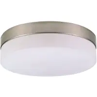 Globo Lighting Plafondlamp 2-lichts ganglamp Glazen keukenlamp opaal, metaal nikkel mat, 2x E27, DxH 24x6,5 cm