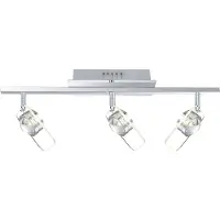 Globo Plafondlamp drie spots glazen plafondlamp draaibaar, 3x LED 5W 400Lm neutraal wit, LxBxH 65x13x18 cm