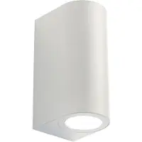 Nowa Buitenwandlamp gevellamp wit Up Down terraslamp tuinlamp voordeurlamp wandlamp 2 vlammen, 2x GU10, LxBxH 8,8 x 6,8 x 15,2 cm