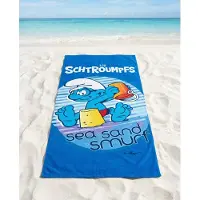 Aymax Smurfen Sea Sand strandlaken 70 x 140 cm polyester