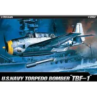 ACADEMY Modelbouwpakket Vliegtuigen - 12452 Grumman TBF-1 Avenger Torpedo Bomber WWII - Amerikaans Propellervliegtuig Plastic - 1:72 - Modelbouw