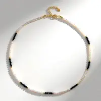 Cavill - Etnische Halsketting - 925 Sterling Zilver Verguld - Welo-opaal 14,963 ct - Zwarte Spinel 12,825 ct - Chique Damesketting