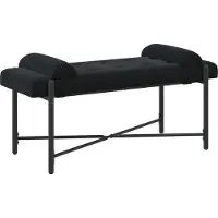 vidaXL Knopgestoffeerde Bank met Kussens Zwart 110 x 40 x 46 cm