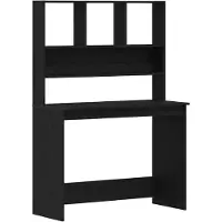 vidaXL Bureau met schappen 102x45x148 cm bewerkt hout zwart eikenkleur