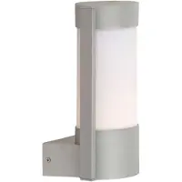 Globo Wandlamp Wandlamp Huis Wandlamp Buitenlamp, weerbestendig IP44, zilver, 1x LED 23W 180Lm warm wit, HxL 26x14,5cm