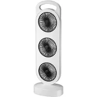 VHV -Tafelventilator met 3 Koppen - Krachtige Luchtcirculator met USB - Oplaadbare Bureauventilator - Stille Draagbare Ventilator voor Studentenkamer, Slaapkamer, Kantoor en Outdoor Camping