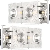 Globo Wandlamp kristallen wandlamp modern wandlamp glas chroom, gesatineerd, 2-vlam G9 fitting, LxBxH 24x11x10 cm, set van 2