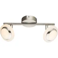 Globo Lighting Plafondlamp woonkamer LED plafondlamp chroom, draaibare spots, 2x4W 2x 280lm warm wit. Globo 56125-2