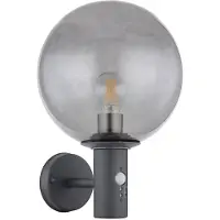 Globo Wandlamp met bewegingsmelder Buitenlamp met antraciet House Buitenverlichting roestvrij staal, globe, 1x E27, LxBxH 26,5x25x37 cm