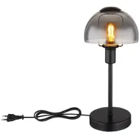 Globo Tafellamp Staande lamp Leeslamp Bureaulamp, aanraakbediening, metaal glas smoke look, E14 fitting, DxH 15x32cm