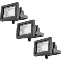 Globo LED schijnwerper buitenlamp wandspot, aluminium glas grijs 10W 750lm daglicht wit, set van 3