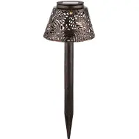 Globo Solarlamp Tafellamp Buitenlamp LED terraslamp Aardespike Tuindecoratie, koper, DxH 13,8x27 cm