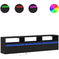 vidaXL TV-wandkast met LED Zwart 180x31x45 cm