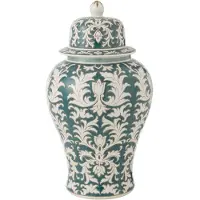 J-Line vaas Victoria Amfoor - porselein - groen/wit