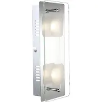 Globo Lighting Wandlamp Ganglamp Woonkamerlamp chroom schakelbaar Slaapkamer, metaal gesatineerd glas, 2x LED 3000K, LxBxH 28x12x6,2 cm