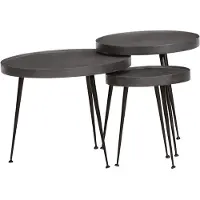 vidaXL Salontafel 3 stuks Zwart bewerkt hout