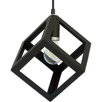 V-TAC Kubus Hanglamp voor Binnen E27 60W Zwart hanglamp
