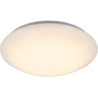 Globo Plafondlamp LED plafondlamp woonkamer wit rond, metaal acryl, 16W 880lm warm wit, DxH 34,5x9 cm