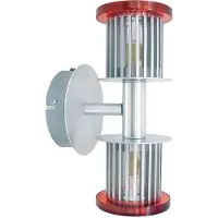 Globo Wandlamp Ganglamp Badkamerlamp Slaapkamerlamp Woonkamerlamp, up & down 2 vlammen, glas zilver oranje, 2x G9 stopcontacten, DxH 12x22cm