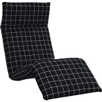 vidaXL Opvouwbare ligstoel Zwart Geruit Patroon 175x54x8,5 cm Oxford Stof