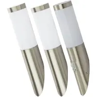 Globo Lighting Set van 3 LED buitenwandlampen bewegingsmelder terrasverlichting roestvrij staal gevelverlichting