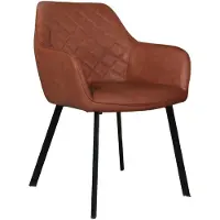 Lizzely Garden & Living SET DEAL: 6 stuks Eetkamerstoel met armleuning Yurgan cognac kunstleder eetstoel zetel