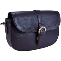 Beocca Maia Leren Schoudertas Dames - Lichte Crossbody Tas met Twee Schouderbanden - Plantaardig Gelooid Leer - 24 x 15 x 7 cm - Donkerbruin
