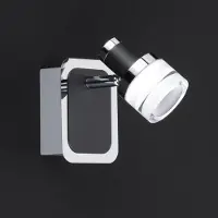 Wofi Wandspot zwart woonkamer spot draaibaar, metaal, 1x LED 5W 420Lm warm wit, LxBxH 11x8.6x13 cm, 434801106044