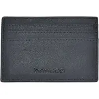 Beocca Seth Leren Pasjeshouder Dames Heren - Ultraslanke Kaarthouder voor 6 Pasjes - Creditcardhouder 10 x 10 x 1 cm - Plantaardig Gelooid Leer - Zwart
