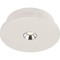 Globo Plafondlamp gips wit Keukenlamp modern verchroomd, LED 4W 200Lm warm wit, DxH 16x4,5 cm
