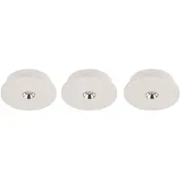 Globo Lighting Plafondlamp gips wit keukenlamp moderne plafondlamp verchroomd, LED 4W 200Lm warm wit, DxH 16x4,5 cm, set van 3