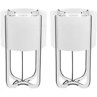 Globo Lighting Tafellamp hout wit bedlampje textiel lampenkap tafellamp, MDF, LED 1.27W 110Lm 6500K, DxH 15x25 cm, set van 2